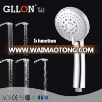 Top1 manufacturer 5 function ABS handheld shower head