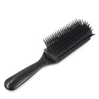 9 Row Medium Rubber Pad Gentle Bristles Detangling Women Thick Styling Hair Comb Brush