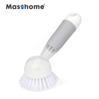 Masthome Plastic transparent soap dispensing cleaning dish washing brush for kitchen