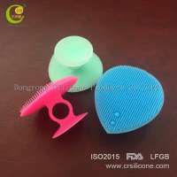 Silicone brush facial cleansing instrument in rose red, wholesale good quality multi-shaped silicone rubber cleaning brush